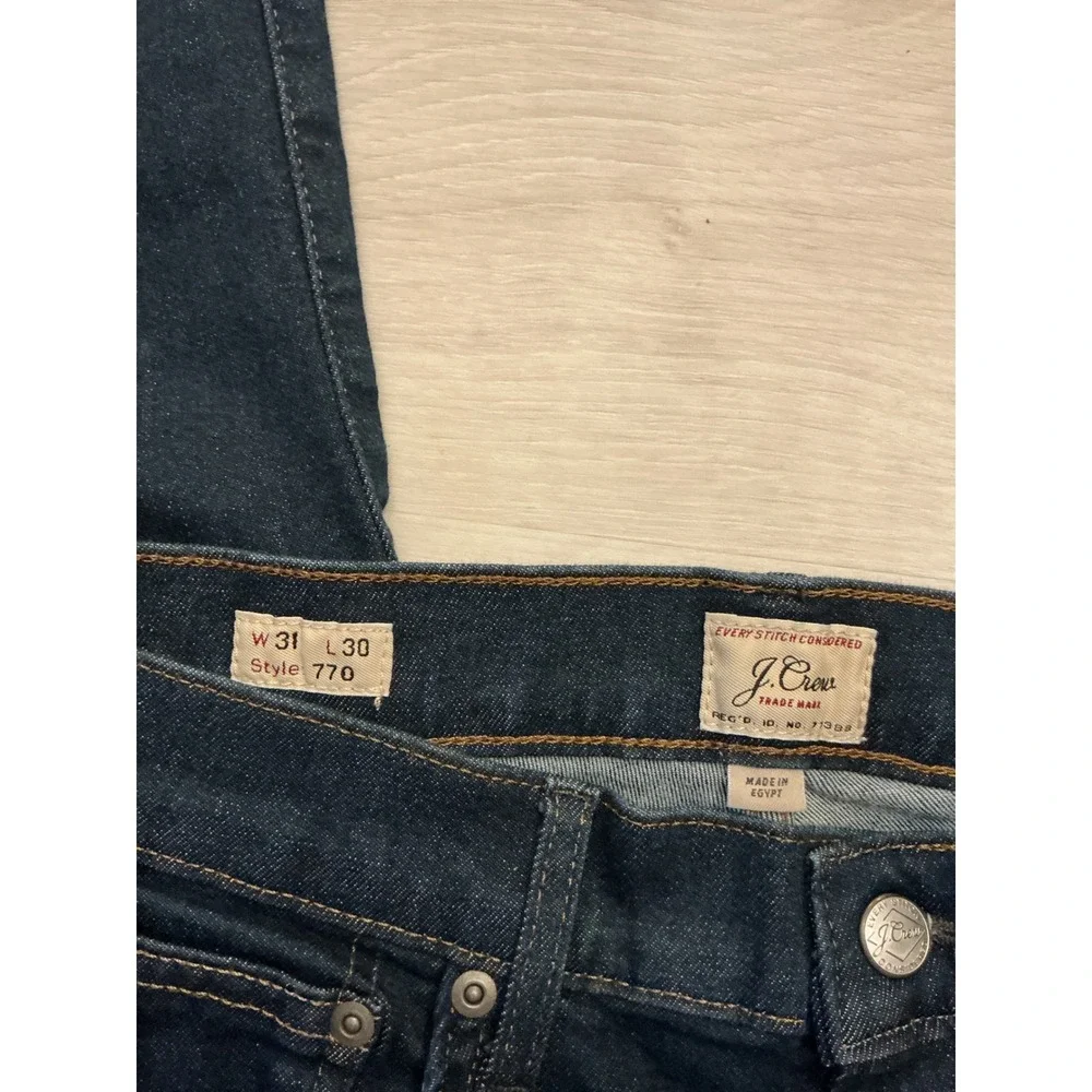 J. Crew‎ 770 Straight Fit Jeans Dark Wash Indigo 31/30 New With Tags